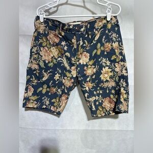 DENIM SUPPLY RALPH LAUREN Floral Shorts Sz 33 Summer Chino Cotton Polo Logo Blue